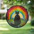 Black & White Cat Rainbow Bridge Stained Glass Effect Suncatcher
